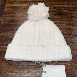 NWT Barefoot Dreams Cable Beanie w/ Pom Pom CozyChic Knit Cream Hat BDWCC20562